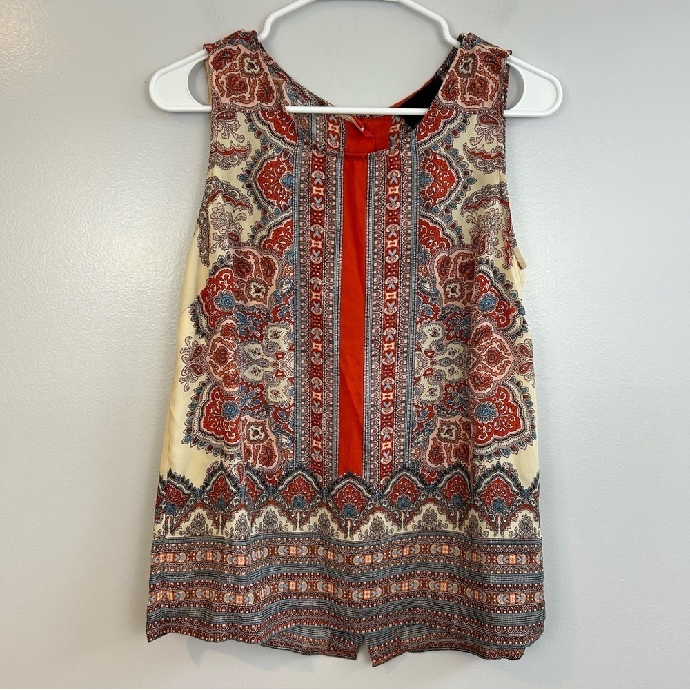 NWT Cynthia Rowley Sleeveless Boho Button Back Top Size Small